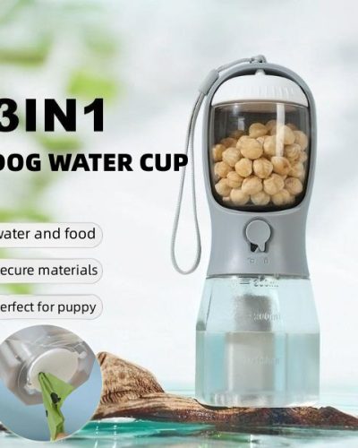 Dog Water Cup Drinking Food Garbage Bag Three-in-one Portable Small Multi-functional Pet Cups Pets Supplies